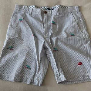 Brooks Brothers Blue Striped Embroidered Shorts